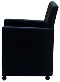 Cadeiras de jantar 2 pcs couro artificial preto