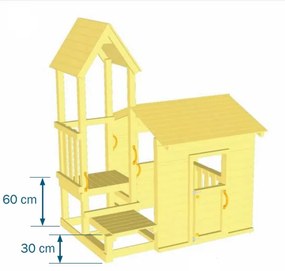 Parque Exterior infantil madeira e escorrega Torre MINI LOOK-OUT "S"