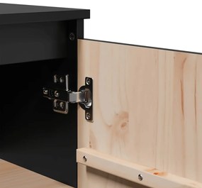 Aparador pinho maciço 60x36x84 cm preto