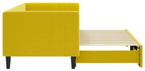 Sofá-cama com gavetão 80x200 cm veludo amarelo