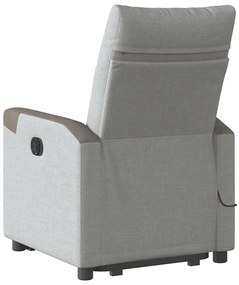 Poltrona elevatória de massagens tecido cinzento-nublado