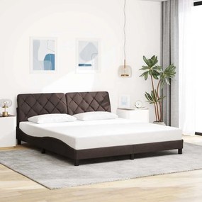 vidaXL Estrutura de cama sem colchão 180x200 cm tecido castanho-escuro