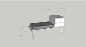 Hall Stand Fiume – Walnut e Antracite – 120x40x45 cm