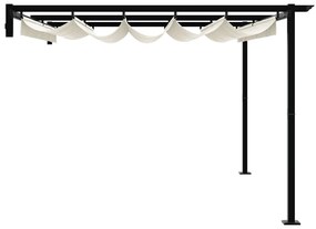 Gazebo Montado na Parede Creme 3 x 4 m Aço