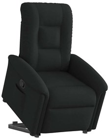 vidaXL Poltrona reclinável elevatória tecido preto