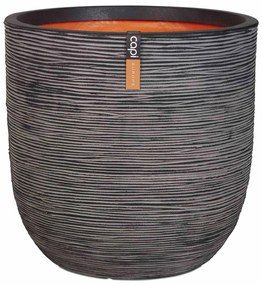 424244 Capi Vaso oval Nature Rib 54x52 cm antracite KOFZ935