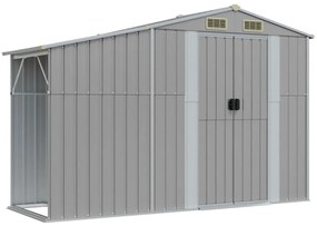 Abrigo de jardim 277x279x179 cm aço galvanizado cinzento