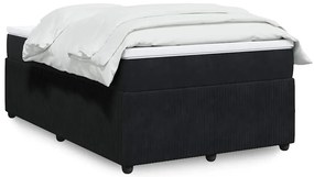 Cama boxspring com colchão 120x200 cm veludo preto