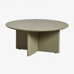 Mesa De Centro Redonda De Mdf (ø80 Cm) Saonara Verde Sálvia - Sklum