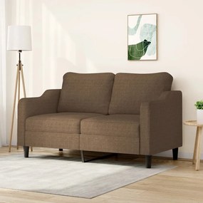 vidaXL Sofá de 2 lugares tecido 140 cm castanho