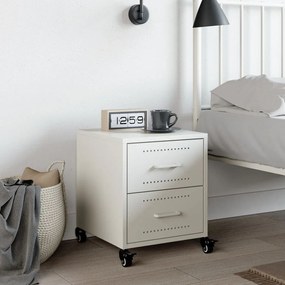 Mesa de cabeceira 36x39x43,5 cm aço branco