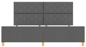 Cama vidaXL Cinza Escuro 200x200 cm Tecido