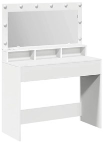mesa de maquiagem branca vidaXL com luzes LED - 100x41x135 cm