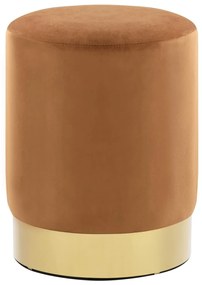 vidaXL Banco 28 x 36 cm veludo castanho e dourado
