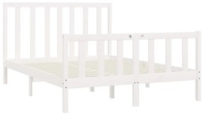 Estrutura de cama 120x200 cm madeira maciça branco