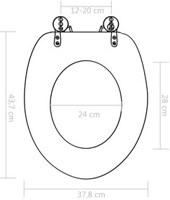 Assentos sanita 2 pcs c/ tampas fecho suave MDF design madeira