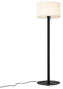 Candeeiro de Pé Moderno para Exterior Preto com Abajur Branco IP44 - Mississippi