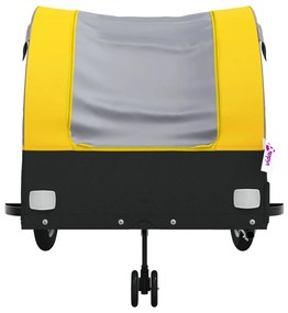 Reboque para bicicleta 45 kg ferro preto e amarelo