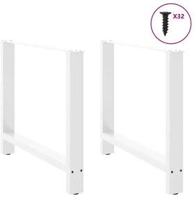 Pés para mesa de jantar , 2 peças, 100x (72-73) cm, branco, aço