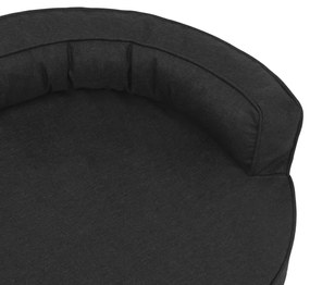 Cama para cães ergonómica 75x53 cm aspeto linho preto