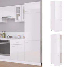 802543 vidaXL Armário para frigorífico 60x57x207 cm contraplacado branco