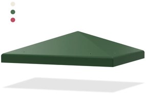 Toldo de substituição para tenda de 300 x 300 cm de poliéster para pátio com orifícios de drenagem em velcro verde