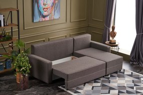 Sofá-Cama de Canto Ece – Castanho – 242x88x90 cm