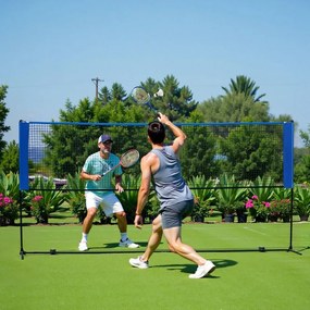 Rede de badminton de 500 cm, ajustável em altura, rede de voleibol azul