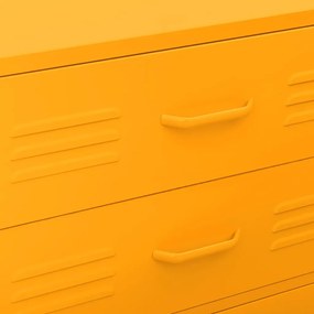 Cómoda/aparador com gavetas aço 80x35x101,5 cm amarelo mostarda