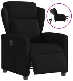 vidaXL Poltrona elétrica reclinável tecido preto