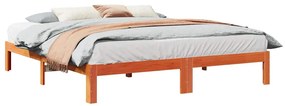 vidaXL Cama sem colchão 160x200 cm madeira pinho maciço castanho-mel