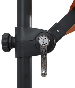 Guarda-sol jardim cantilever c/ luzes LED 250x250 cm terracotta
