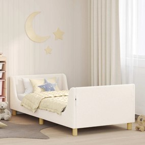 vidaXL Estrutura de Cama Infantil com Cabeceira Creme 90 x 190 cm