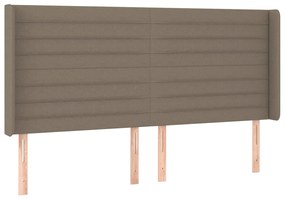 Cama box spring colchão/LED 160x200 cm tecido cinza-acastanhado