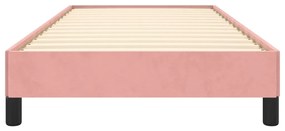 Estrutura de cama 100x200 cm veludo rosa