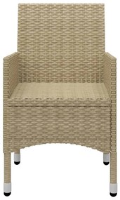 3 pcs conjunto de jantar para jardim bege
