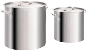 51683 vidaXL 2 pcs conjunto de panelas 98/50 L aço inoxidável