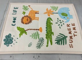 AIYAPLAY Tapete de Atividades Infantil Tapete de Quarto em Espuma Espessura 3 cm Estampa Animal Fundo Antiderrapante 150x200cm | Aosom Portugal