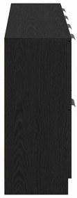 Buffets 2 pcs Madeira de Carvalho Preto 60x30x70 cm Madeira Engenharia