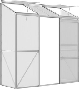 Outsunny Estufa Encostada Estufa de Jardim Claraboias Abríveis em 5 Níveis Painel em Pc Estrutura Alumínio 1,9x0,7x2 m Transparente | Aosom Portugal