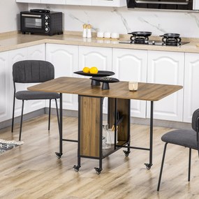 HOMOM Mesa de Cozinha Dobrável Mesa de Refeição Dobrável com Rodas Lat