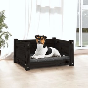 Cama para cães 55,5x45,5x28 cm madeira de pinho maciça preto