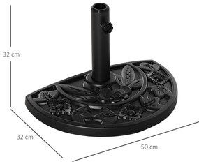 Base para Chapéu de Sol Semicircular 9 kg Base para Chapéu de Sol Apto