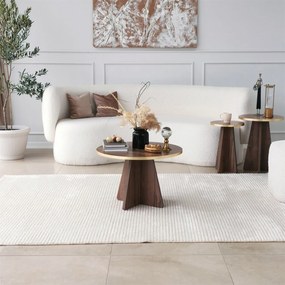 Mesa de Café Mushroom – Dourado e Nogueira – 60x40x60 cm