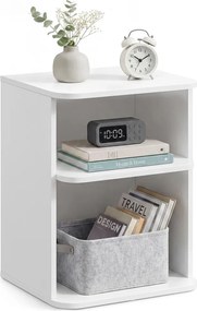 Mesa de cabeçeira 30 x 35 x 45 cm montagem ultrarrápida, mesa auxiliar com 3 níveis Branca