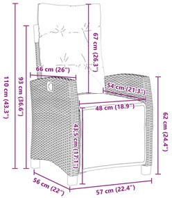 Conjunto de Jantar de Jardim 9 Peças Rattan Polipropileno Marrom