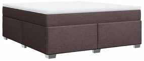 Cama com molas/colchão 180x200 cm tecido castanho-escuro