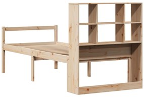 Cama com estante sem colchão 100x200 cm pinho maciço