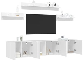 vidaXL 7 pcs móveis de parede p/ TV derivados de madeira branco
