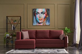 Sofá-Cama de Canto Ece – Vermelho Claret – 242x88x90 cm